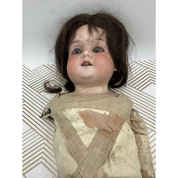 Antique German Leather Body Doll Armand Marseille Marked 370 24” Tall Read - Picture 3 of 11